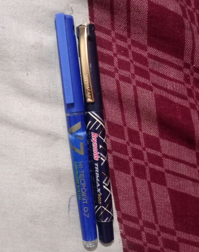 Reynolds Trimax Gold , V7 Blue Pen With Cartage