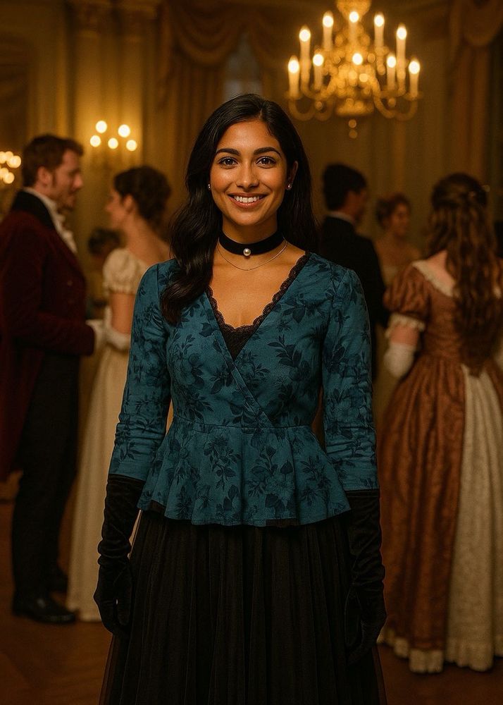 ✨ Moody Floral Elegance – Zara Statement Blouse ✨