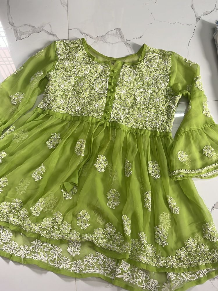 Lime Green Embroidered Tunic