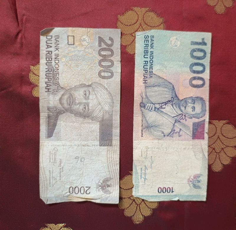 🔥 Indonesia 1000 And 2000 Rupiah Notes, Poor Cond