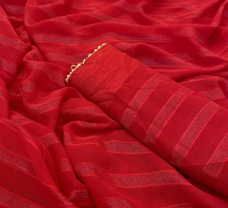 Gorgeous Red  Party Wear Saree