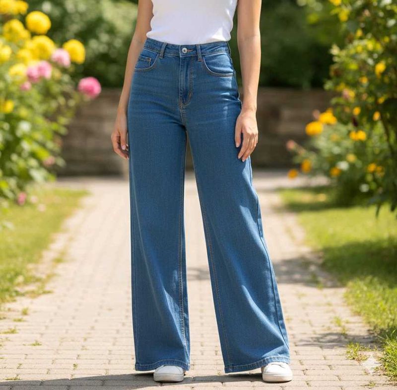Wide Leg Denim Jeans