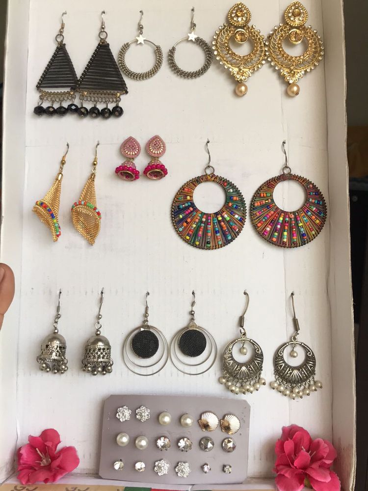 Assorted Earrings - 9 Pairs Combo