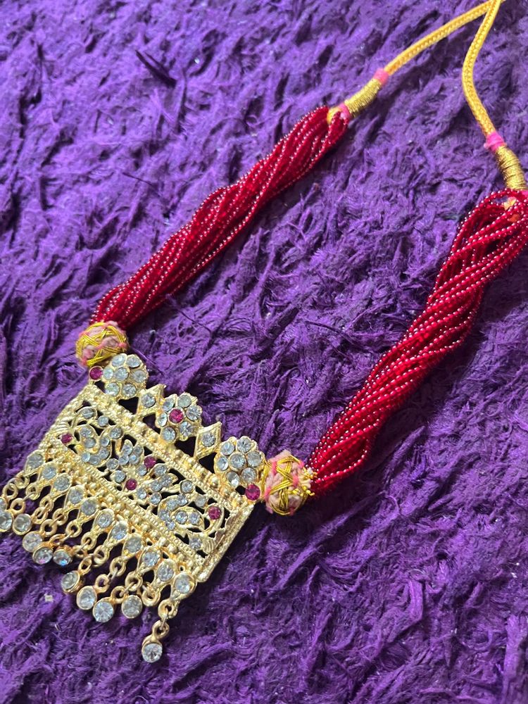 Beaded &amp; Rhinestone Statement Necklace