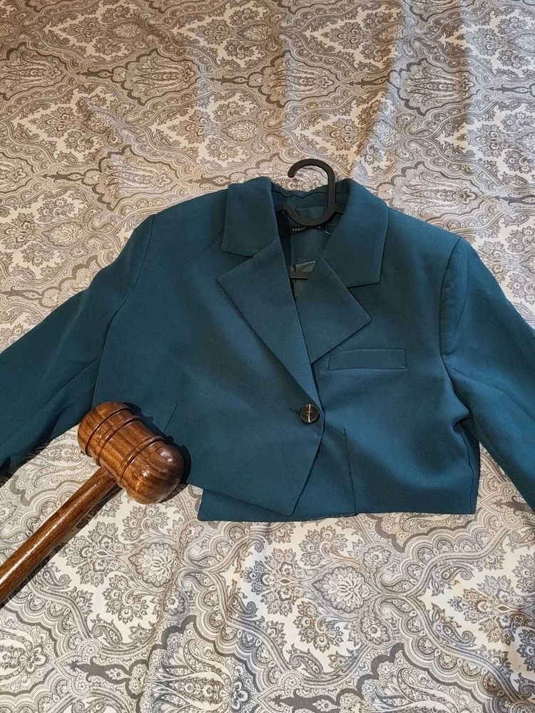 Cropped Blazer Single Breasted