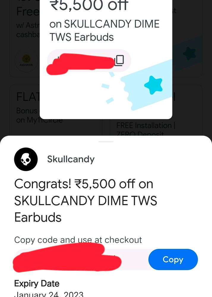 Skullcandy earbuds voucher