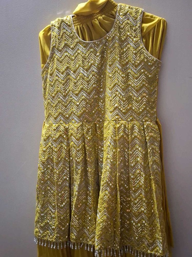 Embroidered Yellow Dress