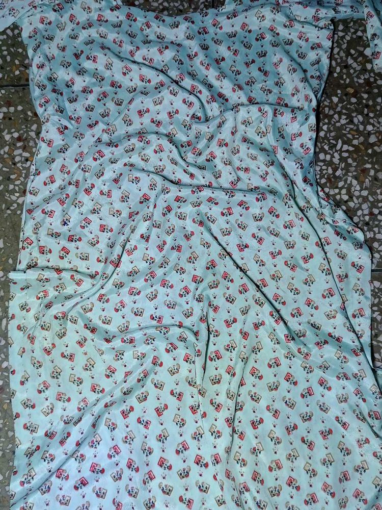 White Print Silk Suit