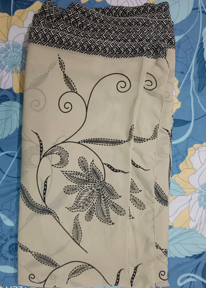 Cream Saree