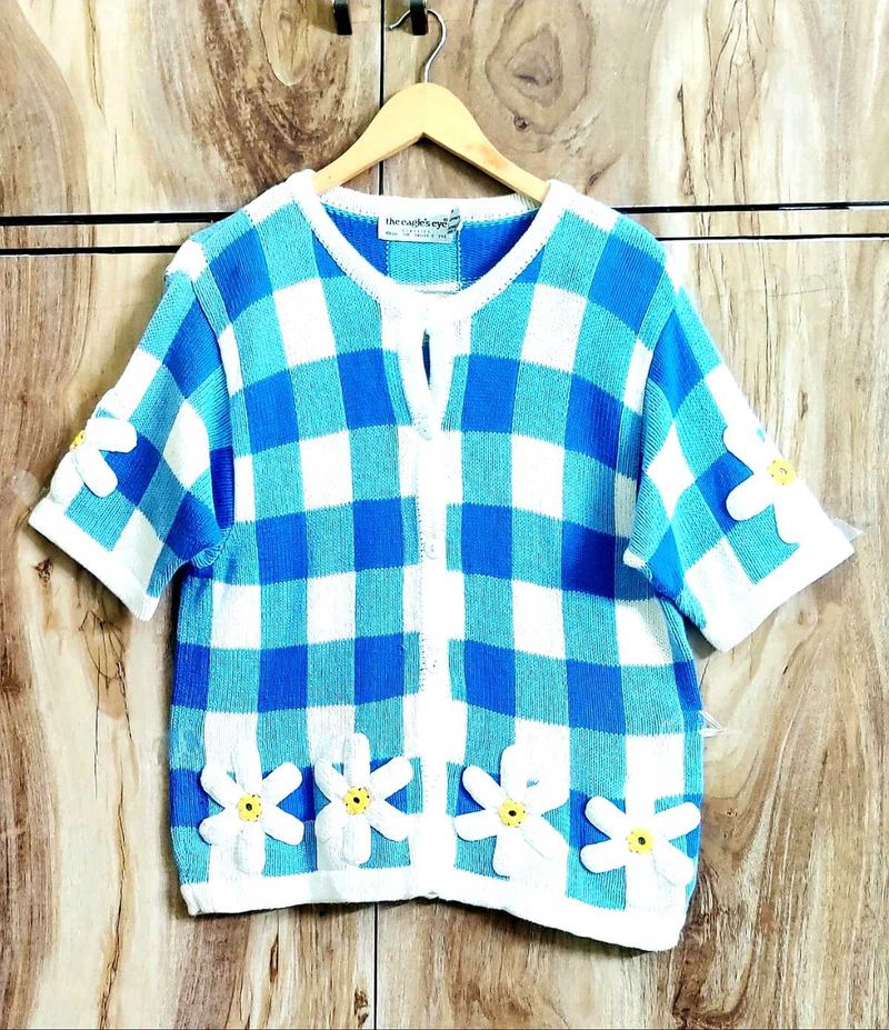 Blue Designer Sweater Size-38