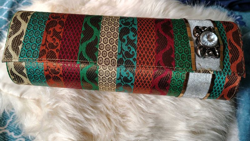 Striped Pattern Clutch
