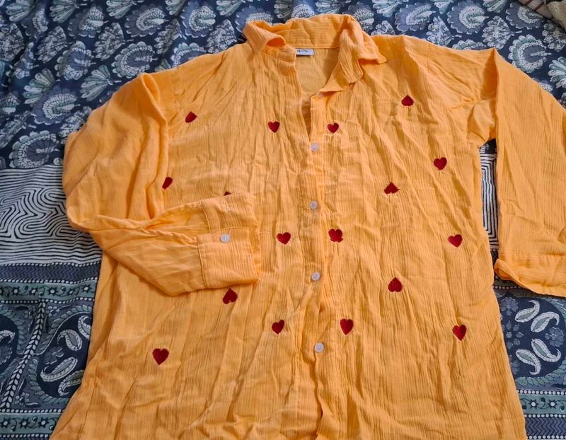 Heart Embroidered Shirt