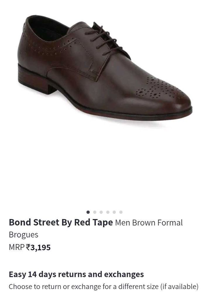 New Like BRAND REDTAPE FORMAL BROWN BROGEUS  Leath