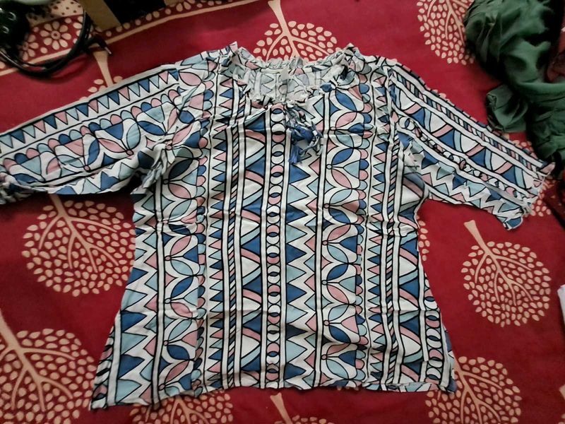 Yufta White Printed Tunic