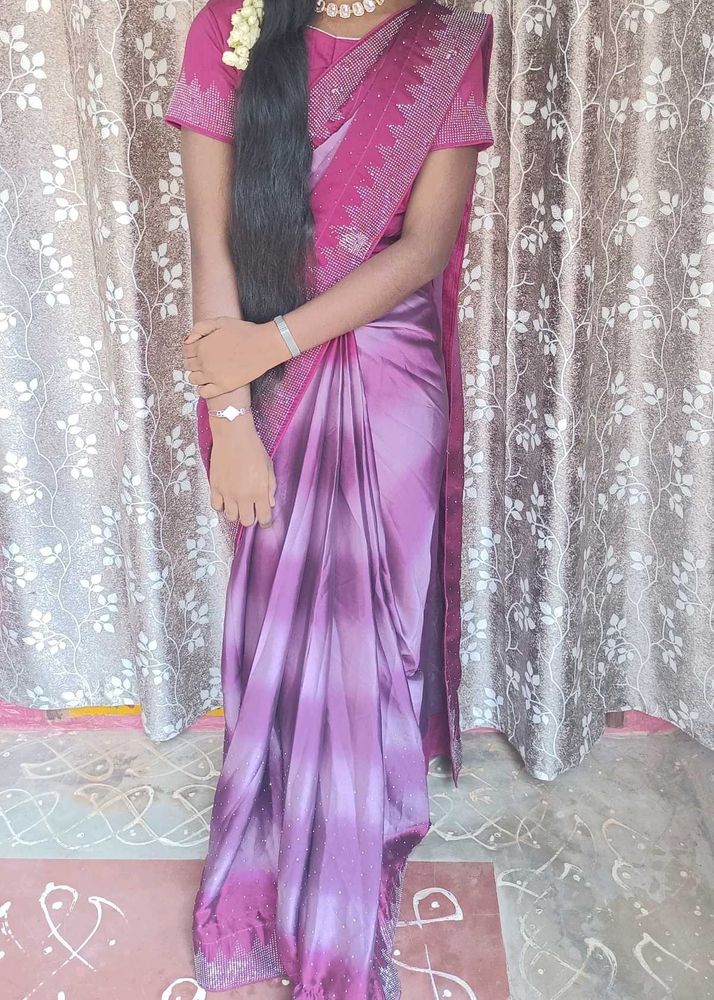 Elegant Pink and Purple Saree