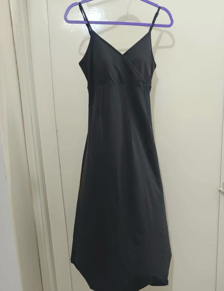 Sleek Black Slip Dress