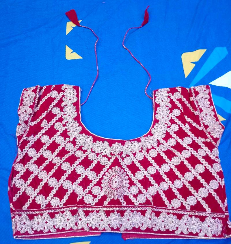 Red Embroidered Blouse Alter Also