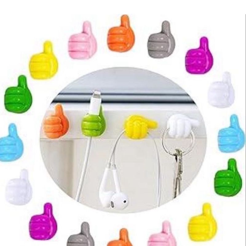 Cute Thumbs Up Cable Clips- 10pcs