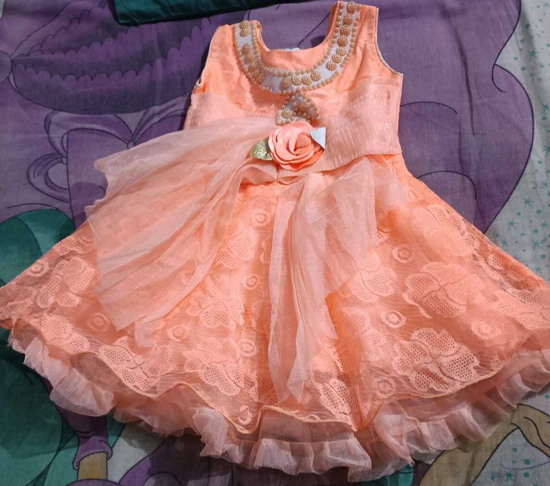 Cute Peach Party Dress