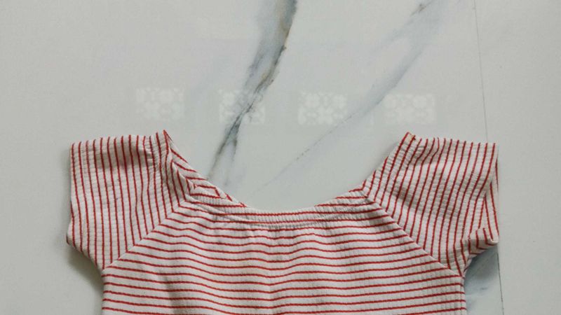 Red Stripes Crop Top