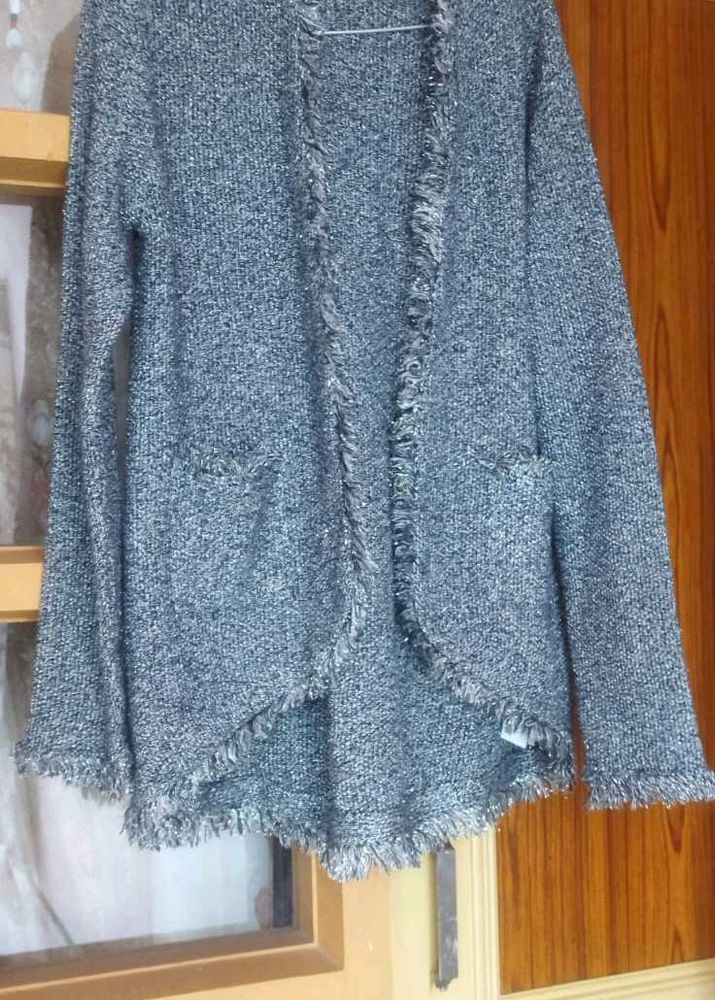 Gray Knit Cardigan
