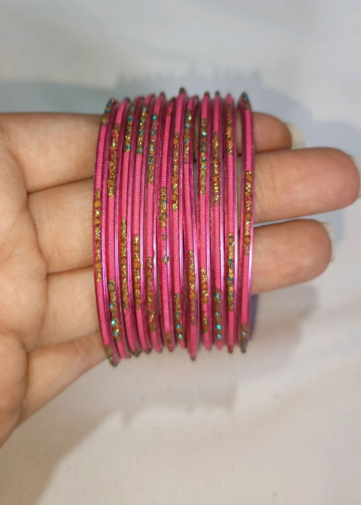Beautiful Pink Colour Bangles For Navratri 🥳