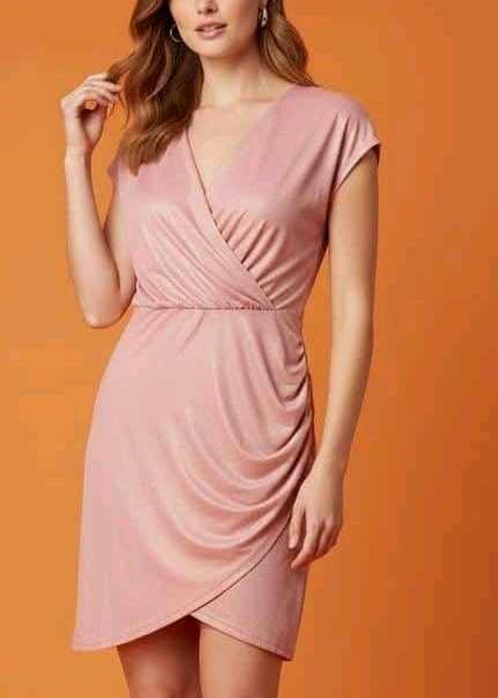 Elegant Blush Wrap Dress