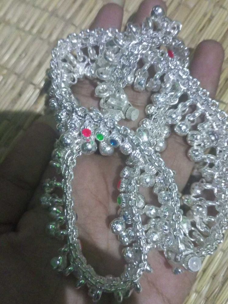 Silver Anklet with Bells