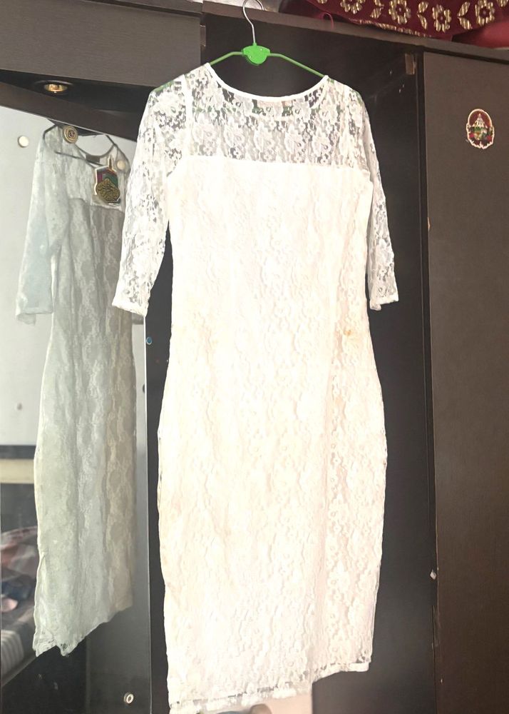 Elegant White Lace Dress