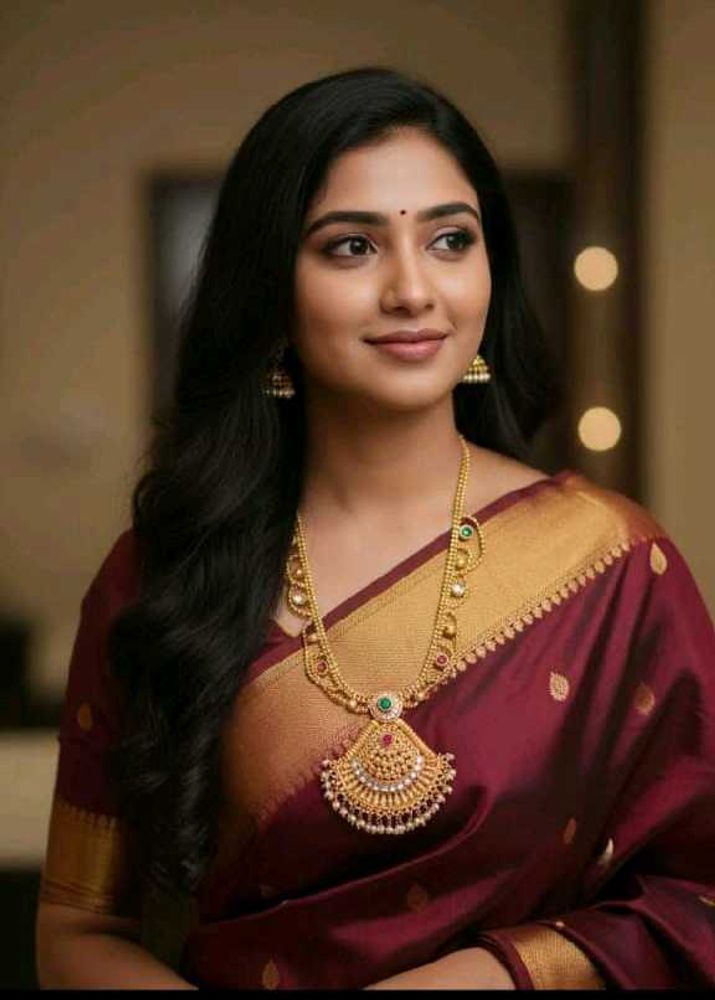 Elegant Maroon Embroidered Saree