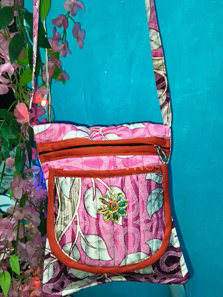 Quilted Floral Crossbody Bag