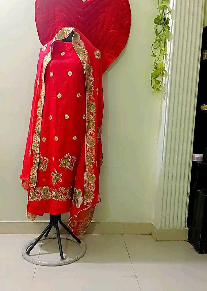 Elegant Red Embroidered Salwar Kameez