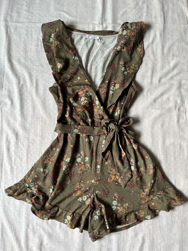 Pull and Bear Ruffle Midi Dress