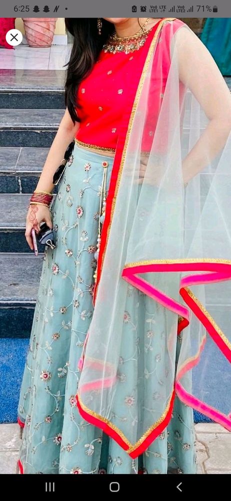 pink lehnga with duptta