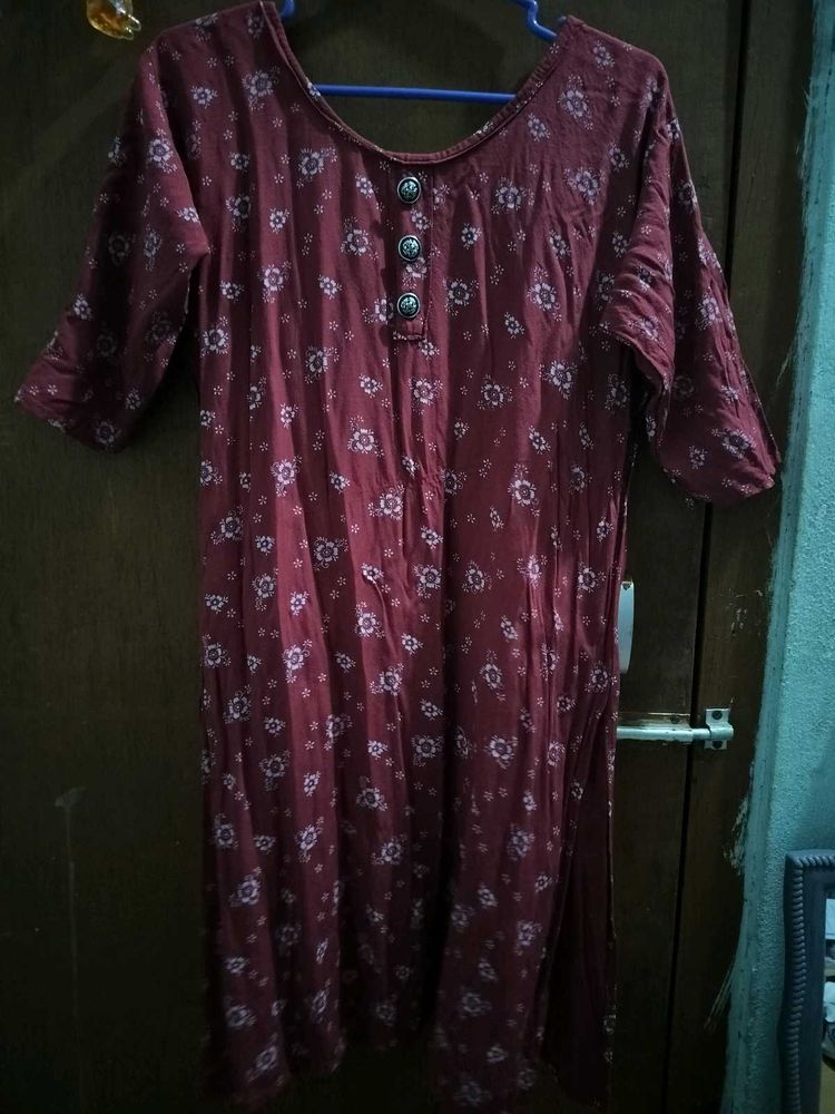 Burgundy Floral Print Tunic