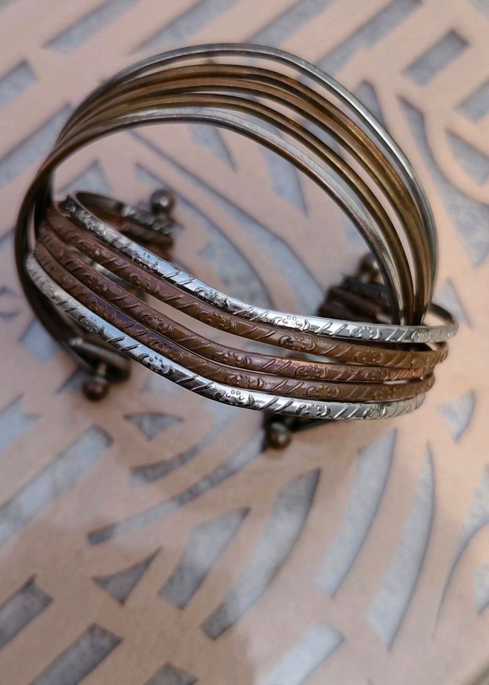 Boho Copper &amp; Silver Bracelet