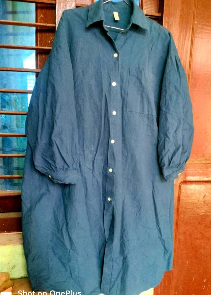 Blue Shirt Dress winter wear