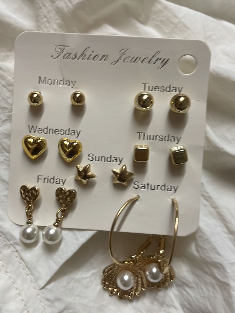 Brand New Golden Earrings Set