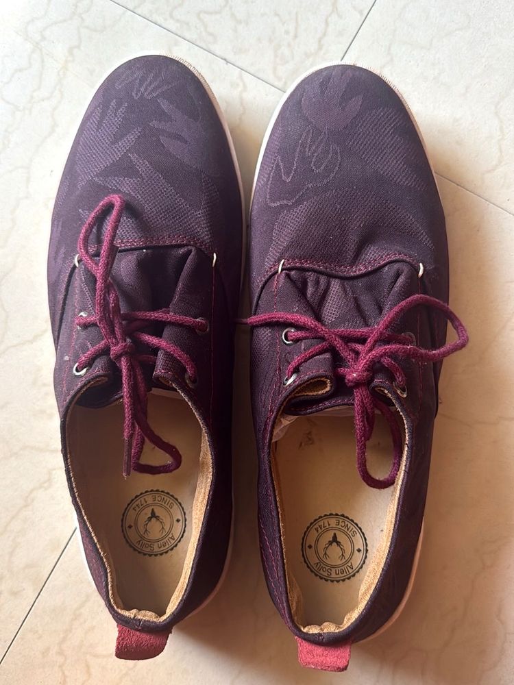 Allen Solly Burgundy Casual Shoes