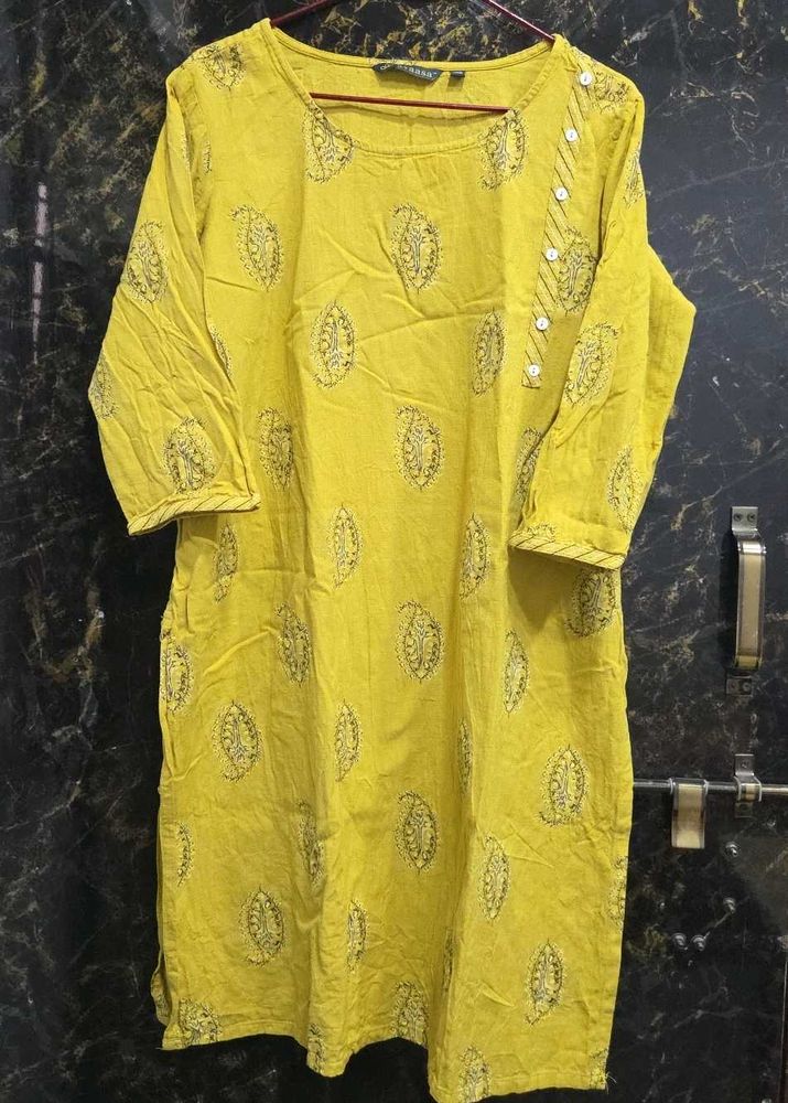 Printed Button Kurta