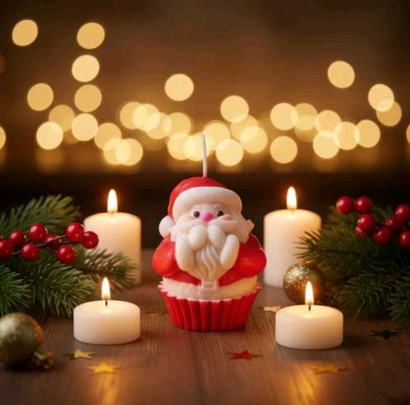Festive Santa Claus Candle