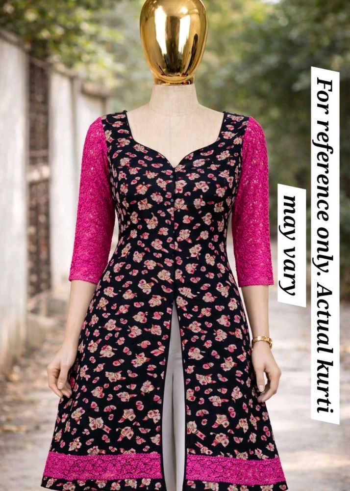 Front Slit Floral Print Kurti