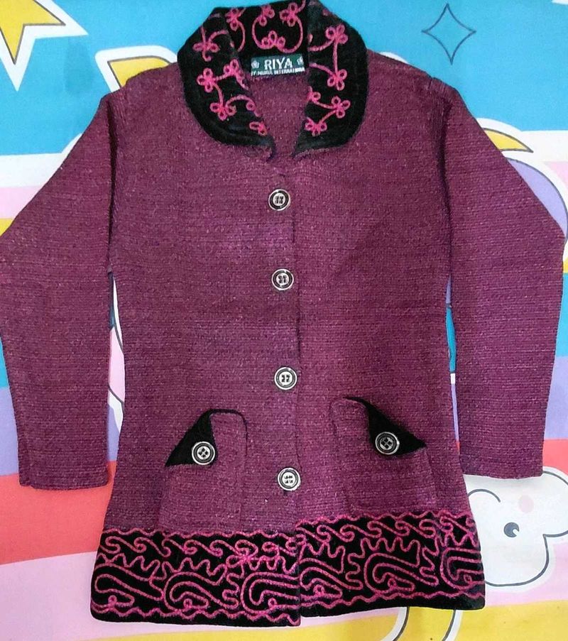 RIYA Purple Knit Coat