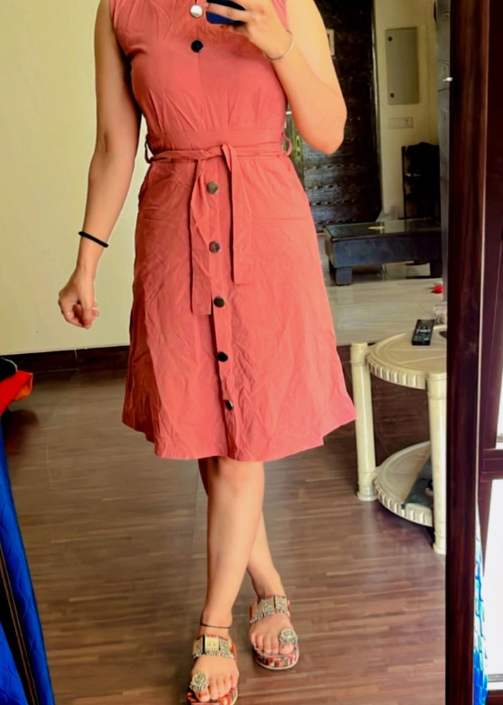 Thulian Blush Pink Color Knee Length Dress