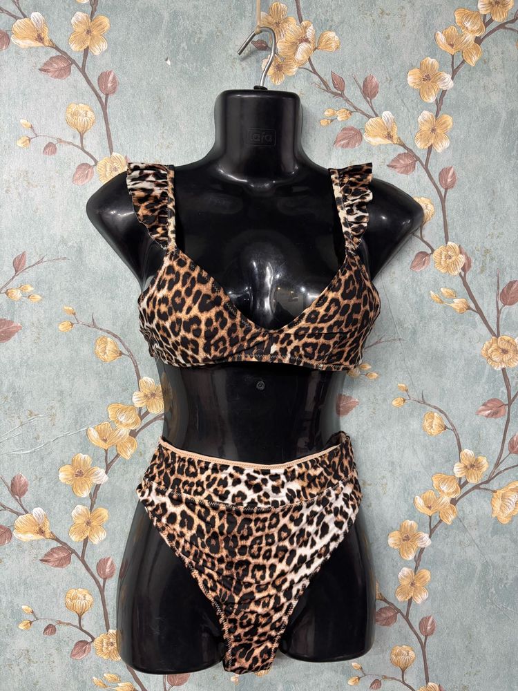 Y2k Leopard Print Bikini Set