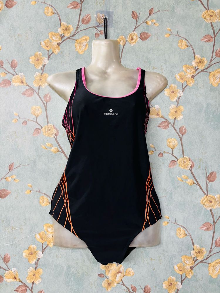 Women Black N Pink Bodysuit/Swimsuit