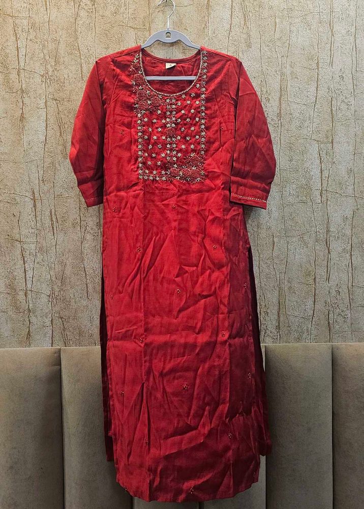Red Pure Silk Suit – Brand Libas ✨