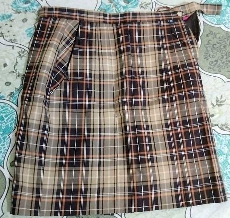 Check High Waist Skirt