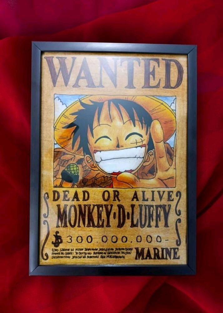 Wanted MONKEY D LUFFY Anime Frame 1 Pcs