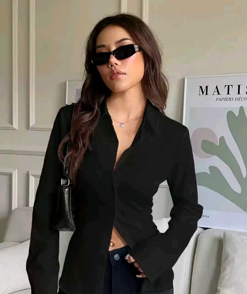 Chic Black Long Sleeve Top